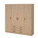 Armario Dan de 4 Puertas y 3 Gavetas para Dormitorio 49.6 x 195.5 x 200.4 cm