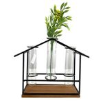 Florero Decorativo con Estructura Metálica y Tubos