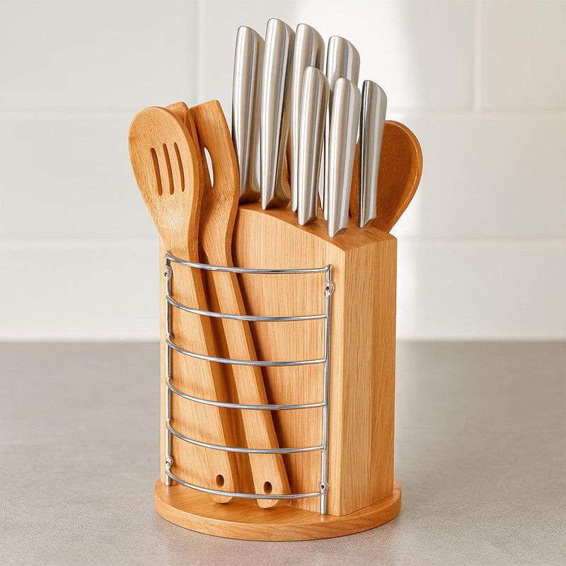 Block 14 Piezas Cuchillos y Utensilios Acero Inoxidable