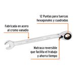 Llave Combinada Matraca Reversible 11 X 160 Mm