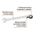 Llave Combinada con Matraca Reversible 14 X 188 Mm