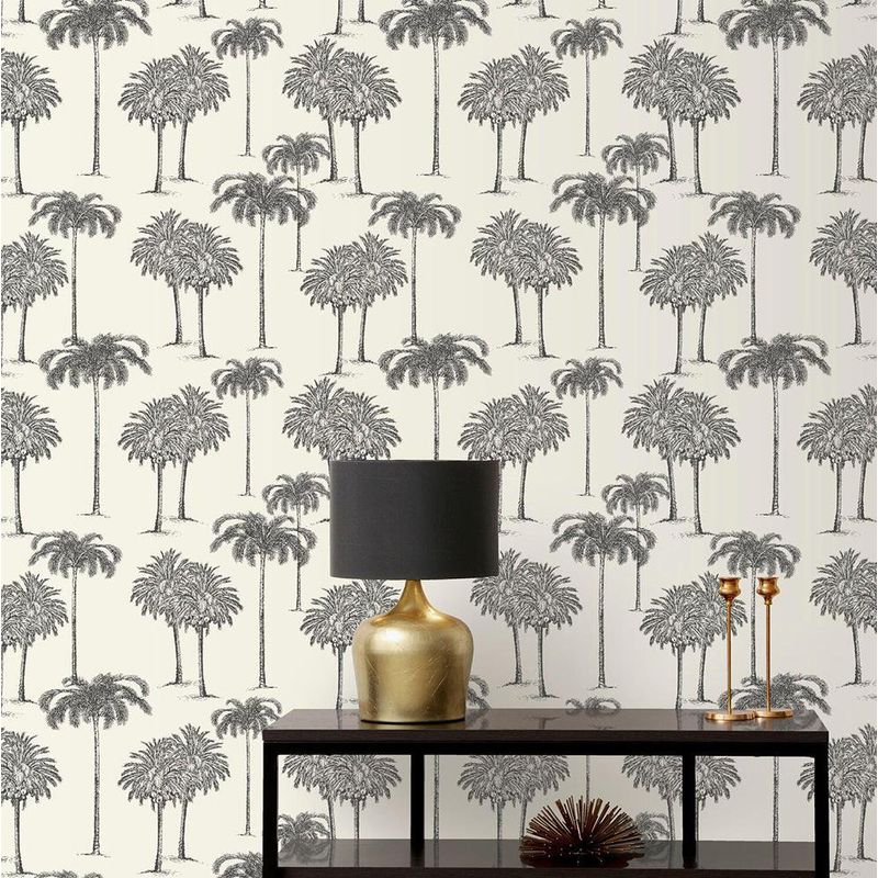 Papel Tapiz Explorer Palmas Blanco 0.53 x 10.05 M
