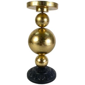 Candelero Decorativo Dorado con Esfera