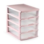 Organizador de Escritorio Rosa con 4 Gavetas