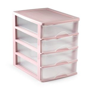 Organizador de Escritorio Rosa con 4 Gavetas