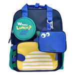 Mochila Infantil Azul con Diseño de Dinosaurio