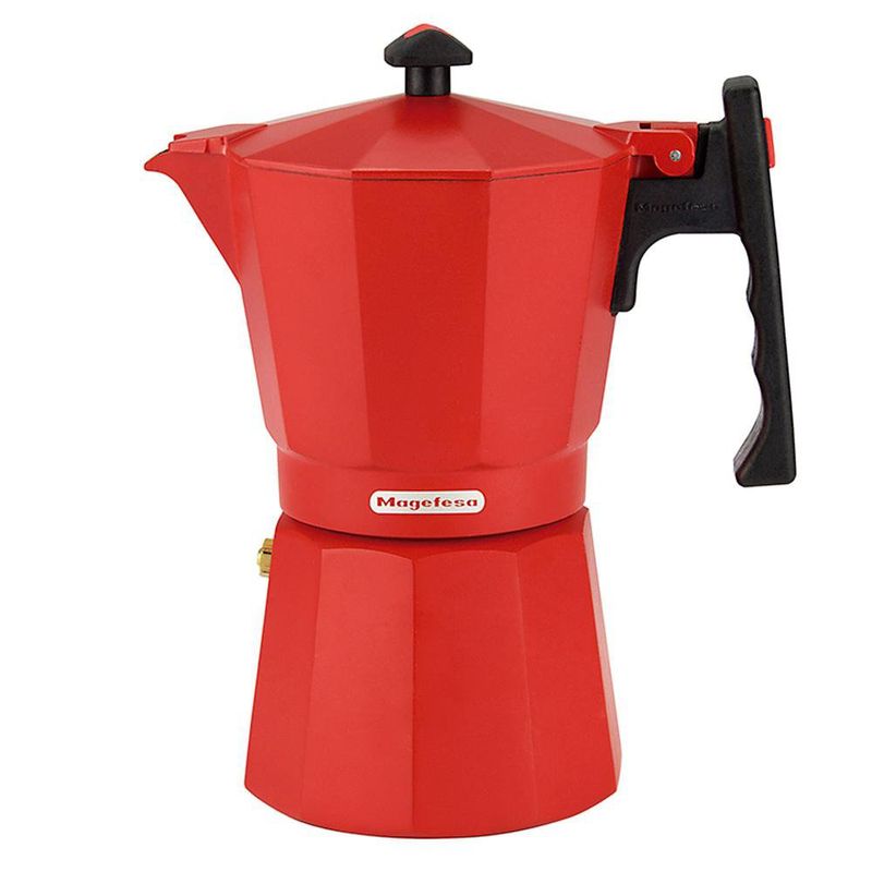 Cafetera Italiana Magefesa Colombia 6 Tazas de Aluminio Color Rojo