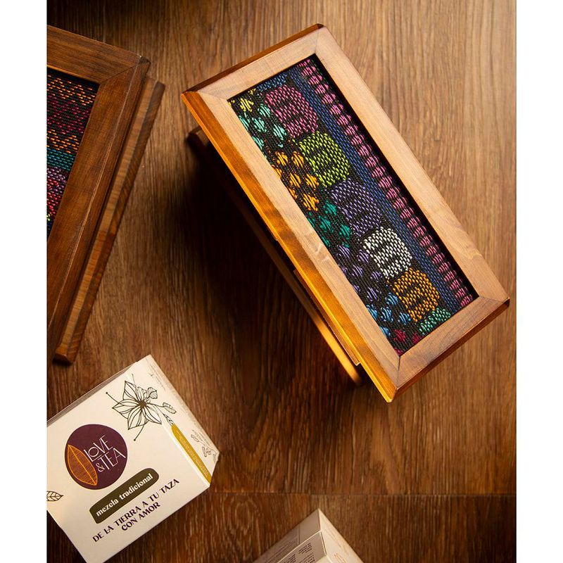 Caja De Te De 2 Divisiones Con Textil