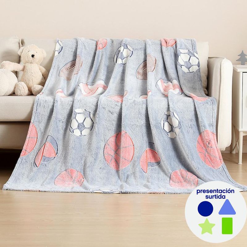Throw de Poliéster Rectangular con Diseños Surtidos
