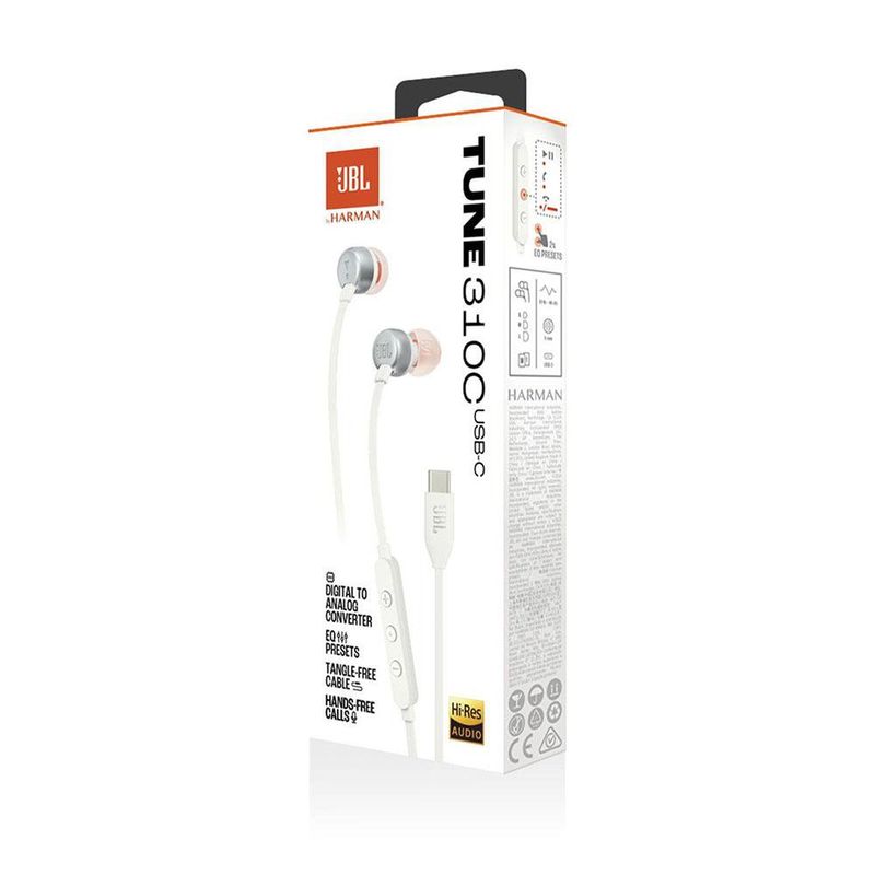 Auriculares Alámbricos Tune 310C Blanco - JBL