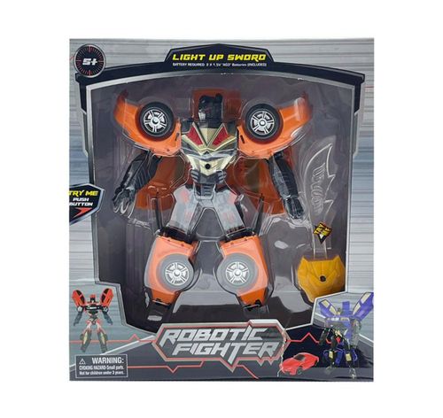 Juguete Robot Fighter Convertible en Carro Azul 9 Plg