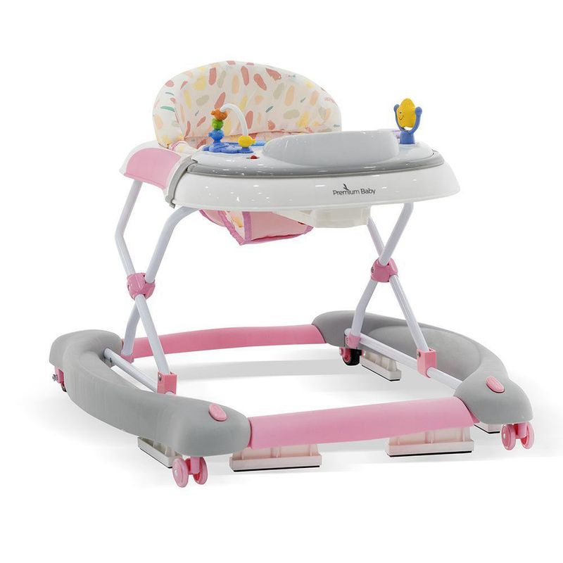 Andadera 4 en 1 Rosada, con Juegos y Bandeja