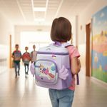 Mochila Infantil Lila con Diseño de Unicornio