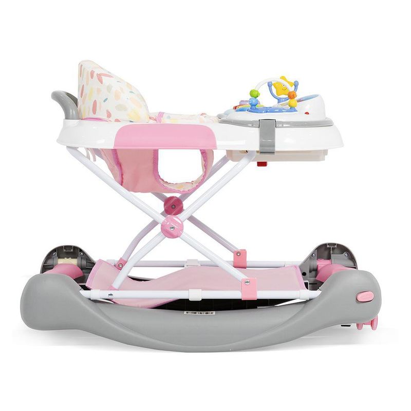 Andadera 4 en 1 Rosada, con Juegos y Bandeja