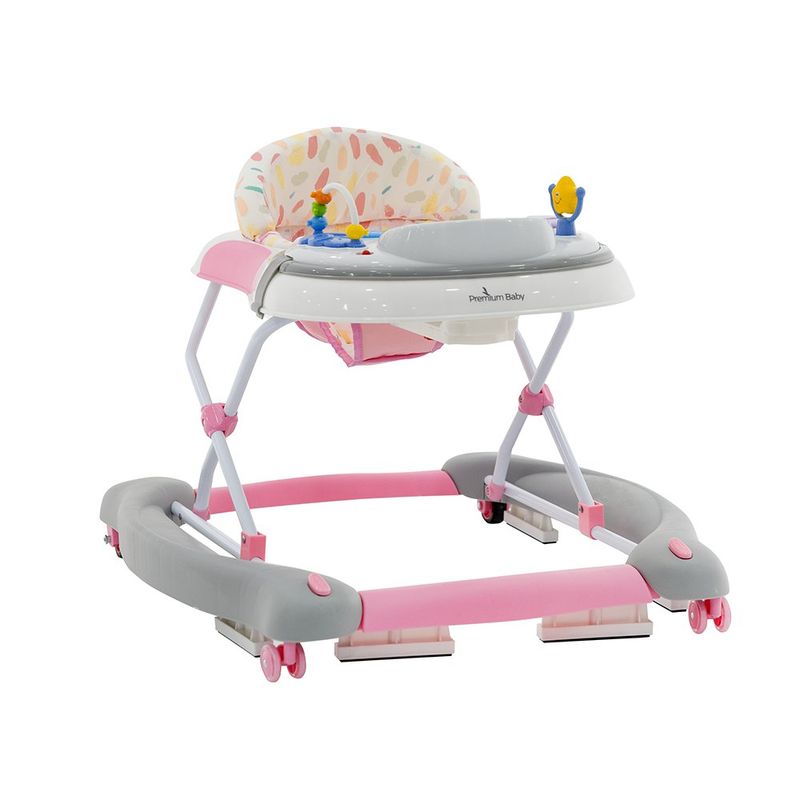 Andadera 4 en 1 Rosada, con Juegos y Bandeja