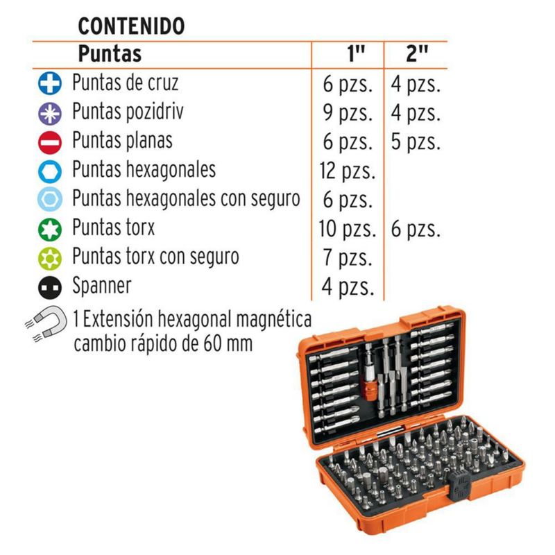 Juego De Puntas De Impacto Mixtas 80 Pzas - Truper Expert