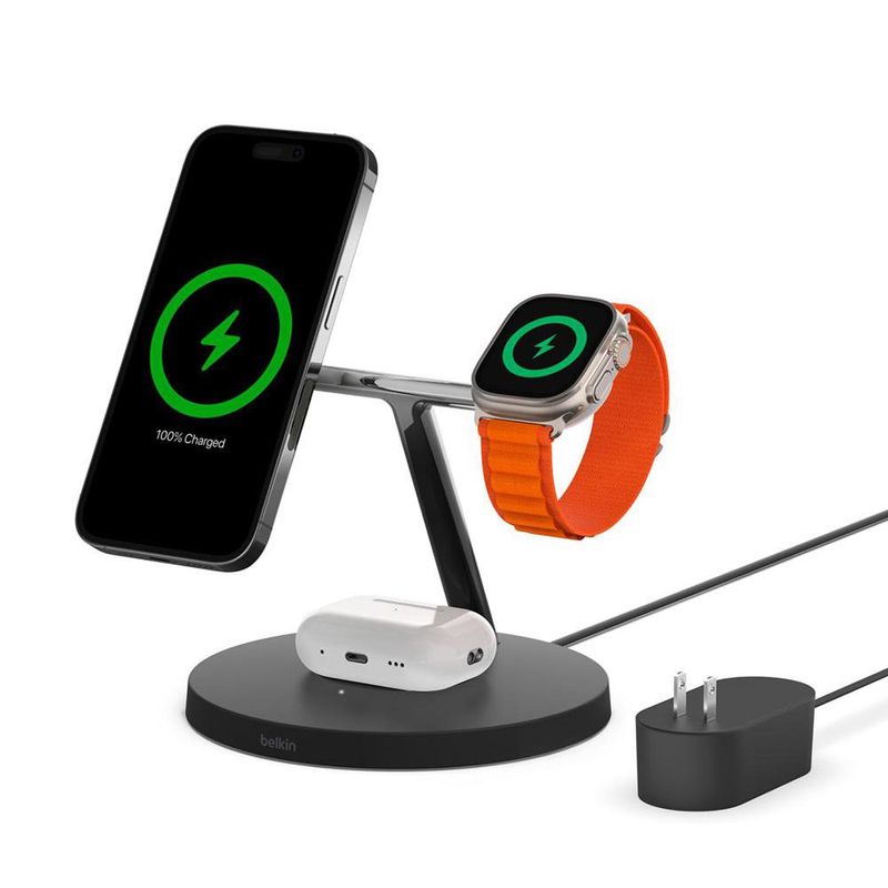 Cargador Inalámbrico 3 en 1 con Carga Oficial MagSafe de 15 W