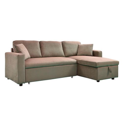 Sofá en L con Cajón Taupe Gris 3 Plazas 233X146X85