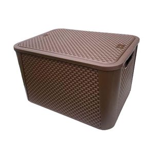 Caja Tipo Ratán Café -  Varias Capacidades