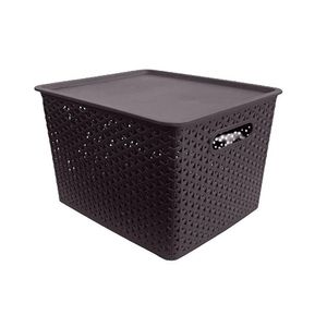 Caja Tipo Ratán Con Tapa 35X29X22 Cm - Green Tech Varios Colores