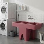 Pila Plástica 2 Lavaderos Color Terracota