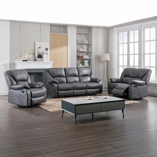 Set De Sala Reclinable Crown 3+2+1 - Varios Colores