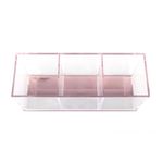 Organizador de Cosméticos Rosado 3 Divisiones