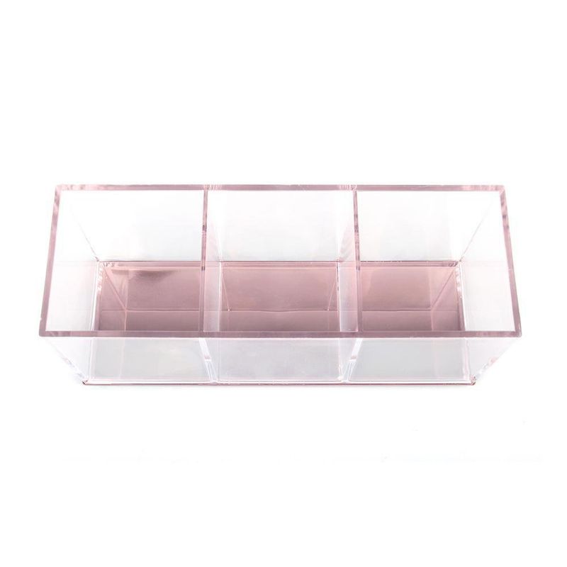 Organizador de Cosméticos Rosado 3 Divisiones