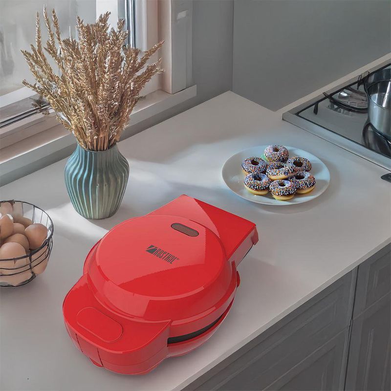 Máquina Multifuncional para Mini Donas con Placas Intercambiables Color Rojo
