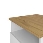 Mesa de Noche Blanca con 2 Gavetas y Repisa