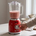 Licuadora Retro con Potencia de 600W y de 1.5 Litros Color Roja