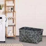 Canasta Rectangular Trenzada Gris 29X19X16 Cm