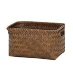Canasta Rectangular Trenzada Café