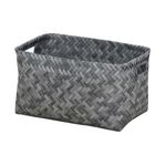 Canasta Rectangular Trenzada Gris