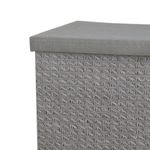 Canasta Gris para Ropa Rectangular con Tapa