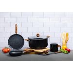 Batería De Cocina Con Antiadherente Negro Catania 6 Pzas - Picca