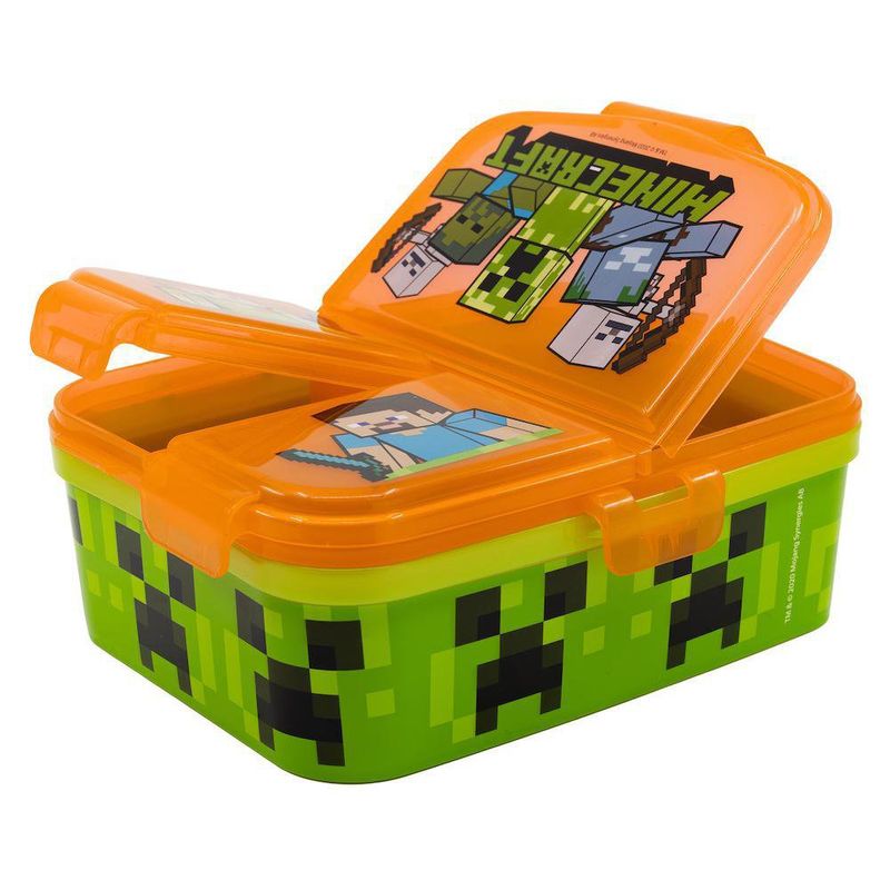 Contenedor De Alimento XL Con Compartimientos - Minecraft