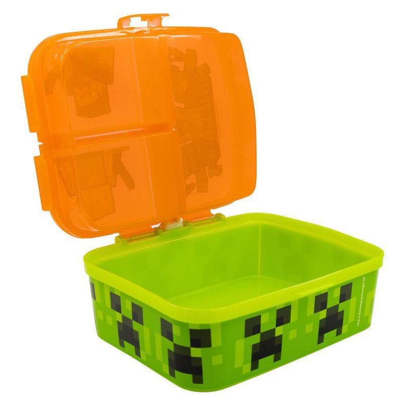 Contenedor De Alimento XL Con Compartimientos - Minecraft