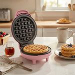 Mini Waflera Rosthal Antiadherente Compacta para 1 Porción Color Palo Rosa 400 W