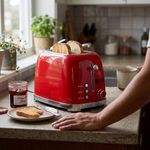 Tostador de Pan Retro Rojo 2 Rebanadas