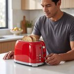 Tostador de Pan Retro Rojo 2 Rebanadas