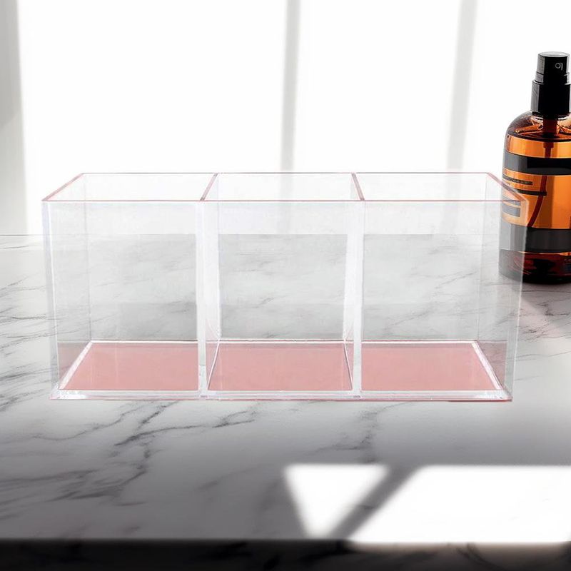 Organizador de Cosméticos Rosado 3 Divisiones