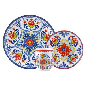 Vajilla 12 Pzas Floral Azul