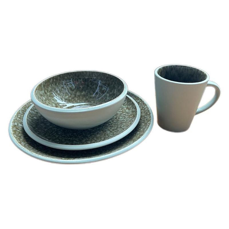 Vajilla Verde Texturizada 16 Pzas