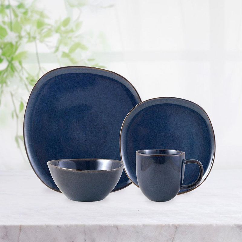 Vajilla Diseño Zafiro Azul 16 Piezas