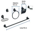 Set de 6 Accesorios para Baño de Acero Inoxidable