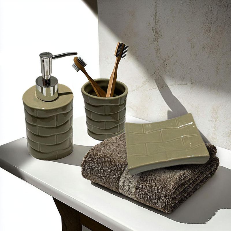 Set de 4 Piezas para Baño de Cerámica Color Verde