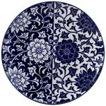 Vajilla Cerámica Diseño Azul Floral 16 Pzas