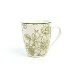Vajilla Elizabeth Cerámica Diseño Floral Verde 16 Pzs