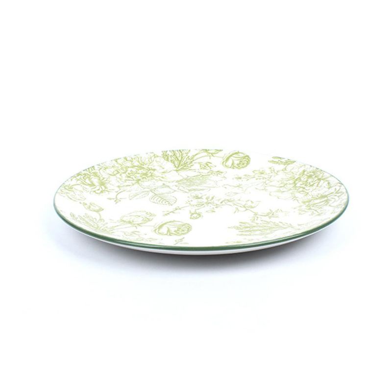 Vajilla Elizabeth Cerámica Diseño Floral Verde 16 Pzs